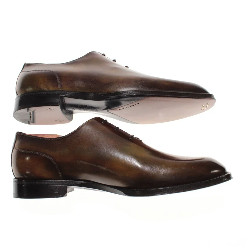 Di Bianco NWB Oxford Dress Shoes Size 41.5 (US 8.5) Green Leather Made in Italy